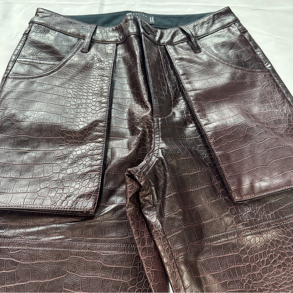 ASOS Brown Croc-Embossed Cargo Pants